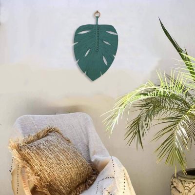 TDy Corners Macrame Feather Monstera Leaf Wall Hanging (7)
