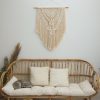 TDy Corners Macrame Wall Hanging For Gift And Home Decoration In Living Room, Bedroom, Nursery With Boho Style (100% Cotton, 22 inch W, 33 inch L, Wooden Stick Included)